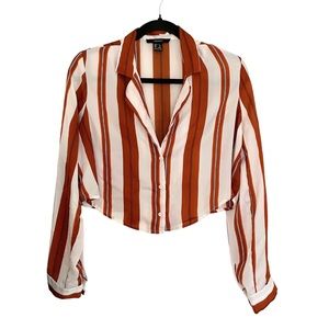 70’s button down satin crop top